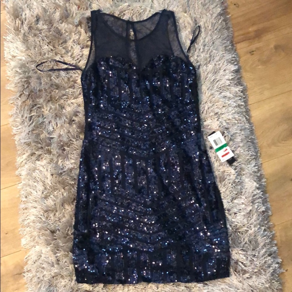 Blue Sequin Party Dress